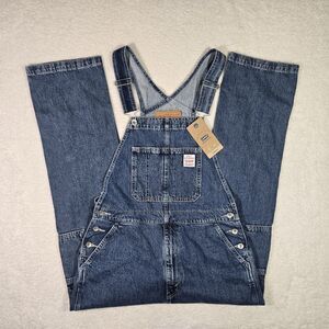 Levis Workwear Relaxed Loose Straight Leg Denim Overalls Blue Mens Small